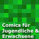 Grafik mit Suchlink zu neuen Comics, Mangas und Graphic Novels für ältere Jugendliche und Erwachsene